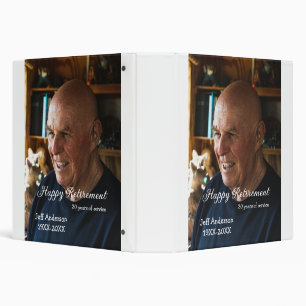 Happy retirement add name photo years of service r 3 ring binder
