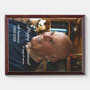 Happy retirement add name photo years of service r award plaque