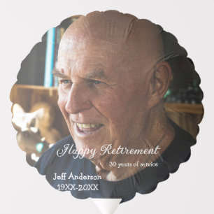Happy retirement add name photo years of service r balloon