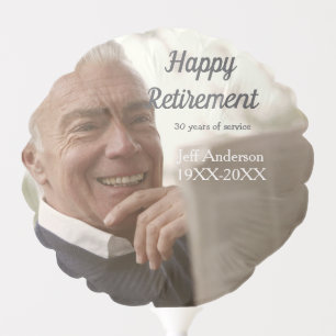 Happy retirement add name photo years of service r balloon