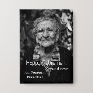 Happy retirement add name photo years of service r button