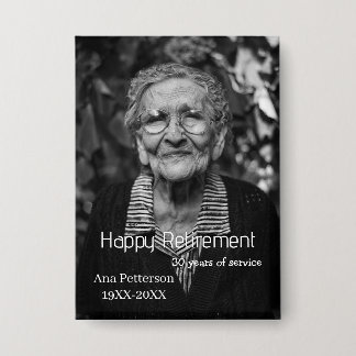 Happy retirement add name photo years of service r button