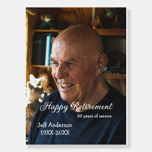 Happy retirement add name photo years of service r foam board