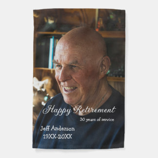 Happy retirement add name photo years of service r garden flag