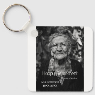 Happy retirement add name photo years of service r keychain