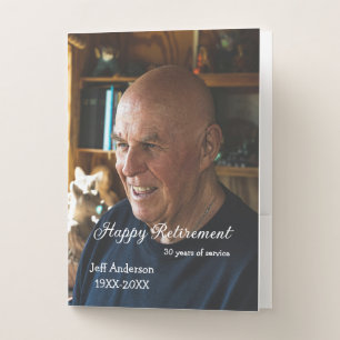 Happy retirement add name photo years of service r pocket folder