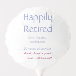 Happy retirement add name years of service purple balloon