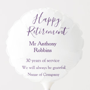 Happy retirement add name years of service retired balloon
