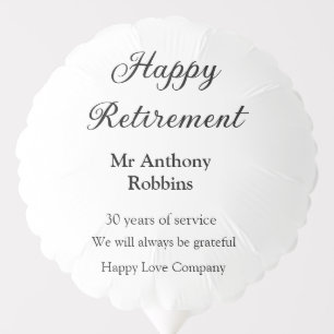 Happy retirement add name years of service retired balloon