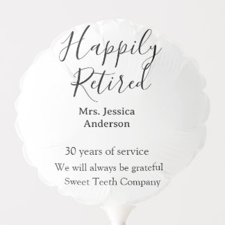 Happy retirement add name years of service retired balloon