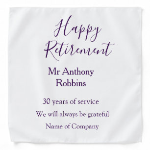 Happy retirement add name years of service retired bandana