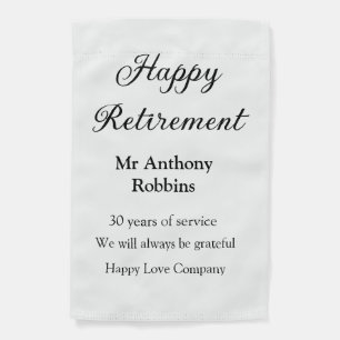 Happy retirement add name years of service retired garden flag