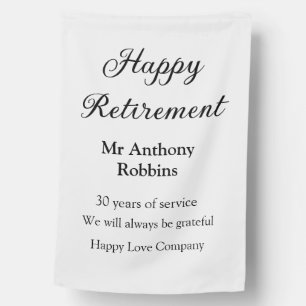 Happy retirement add name years of service retired house flag