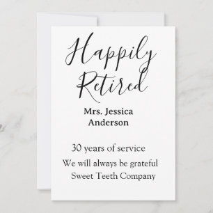Happy retirement add name years of service retired invitation