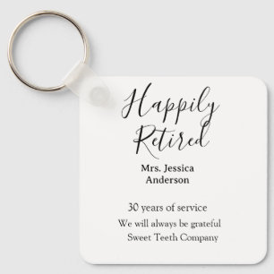 Happy retirement add name years of service retired keychain