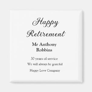 Happy retirement add name years of service retired magnet