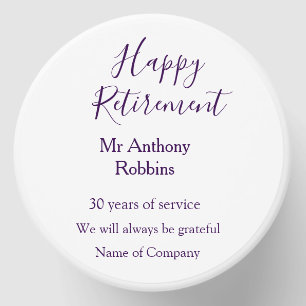 Happy retirement add name years of service retired mini candle favors