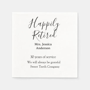 Happy retirement add name years of service retired napkins
