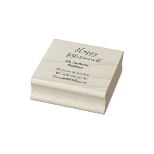 Happy retirement add name years of service retired rubber stamp