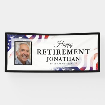 Happy Retirement American Flag Photo Banner by daisylin712 at Zazzle