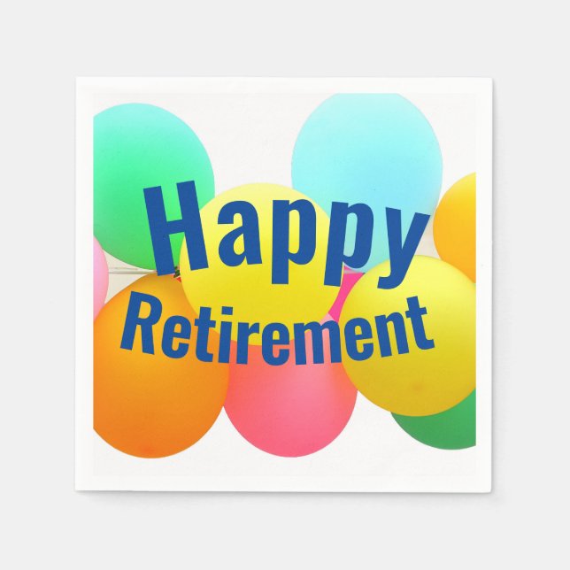 Happy Retirement Balloons Napkins (Front)