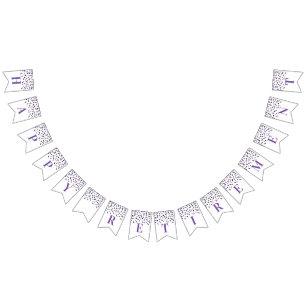 Happy Retirement Banner Black Purple Confetti
