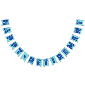 HAPPY RETIREMENT BANNER, Blue Color Bunting Flags