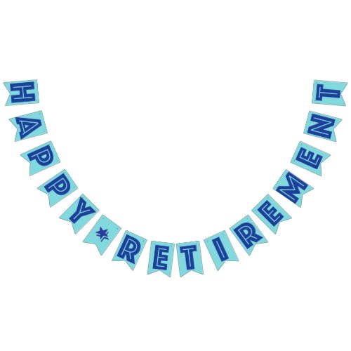 HAPPY RETIREMENT BANNER Blue Color Bunting Flags