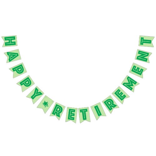 HAPPY RETIREMENT BANNER Green Color Bunting Flags