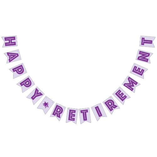 HAPPY RETIREMENT BANNER Purple Color Bunting Flags