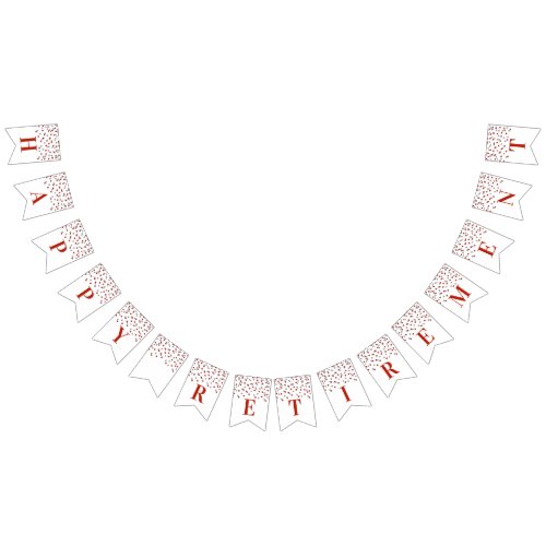 Happy Retirement Banner Silver Red Confetti