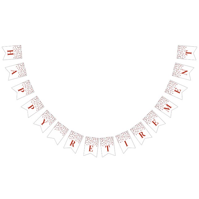 Happy Retirement Banner Silver Red Confetti (All)