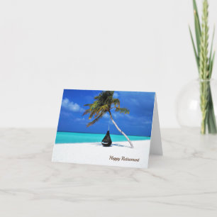 Happy Retirement Beach Letterpress Thank You Card