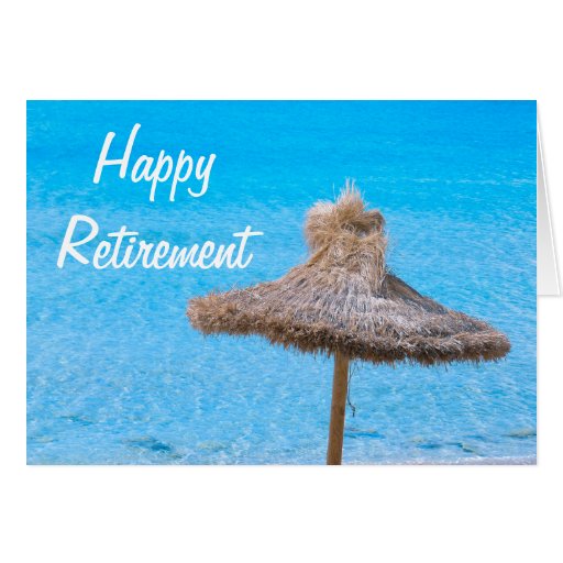 Happy Retirement Beach Umbrella Card | Zazzle