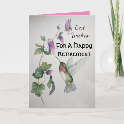 Happy Retirement Best Wishes Hummingbird  Card