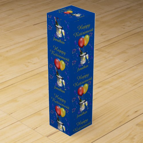 Happy Retirement Blue Celebration Sparkling  Wine Box