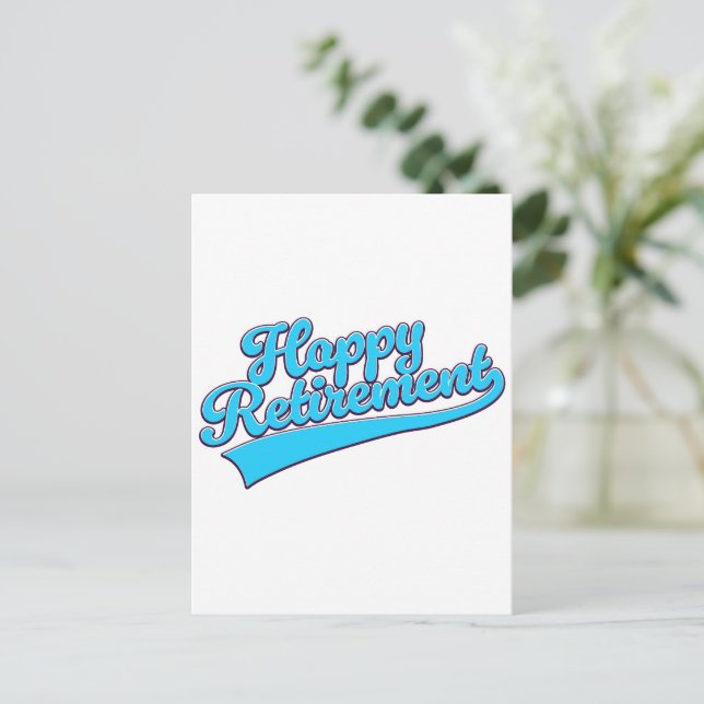 Happy Retirement Blue edition Holiday Postcard (Standing Front)