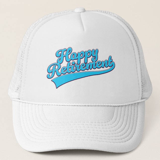 Happy Retirement Blue edition Trucker Hat (Front)