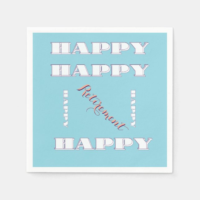 HAPPY Retirement Blue     Napkins (Front)