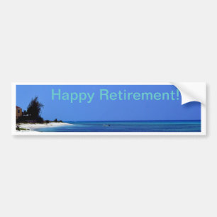 Happy Retirement - Blue sky, blue ocean Bumper Sticker