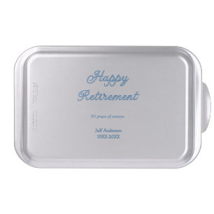 Happy retirement blue years of service name pastel cake pan