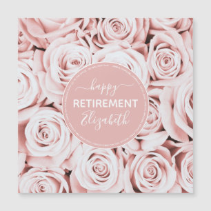 Happy Retirement blush pink roses name