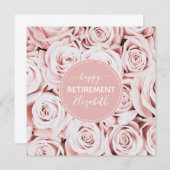 Happy Retirement blush pink roses name (Front/Back)