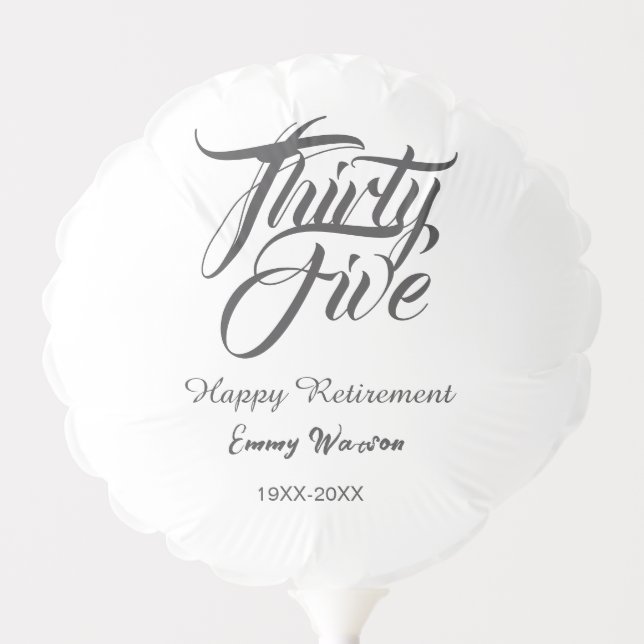 Happy retirement bold letter name year elegant sim balloon (Front)