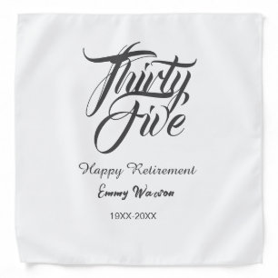 Happy retirement bold letter name year elegant sim bandana
