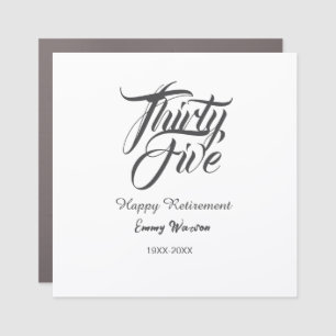 Happy retirement bold letter name year elegant sim car magnet