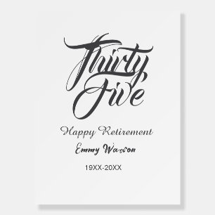 Happy retirement bold letter name year elegant sim foam board