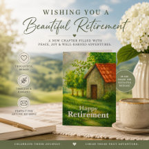 Happy Retirement Card | Peaceful Cottage Landscape