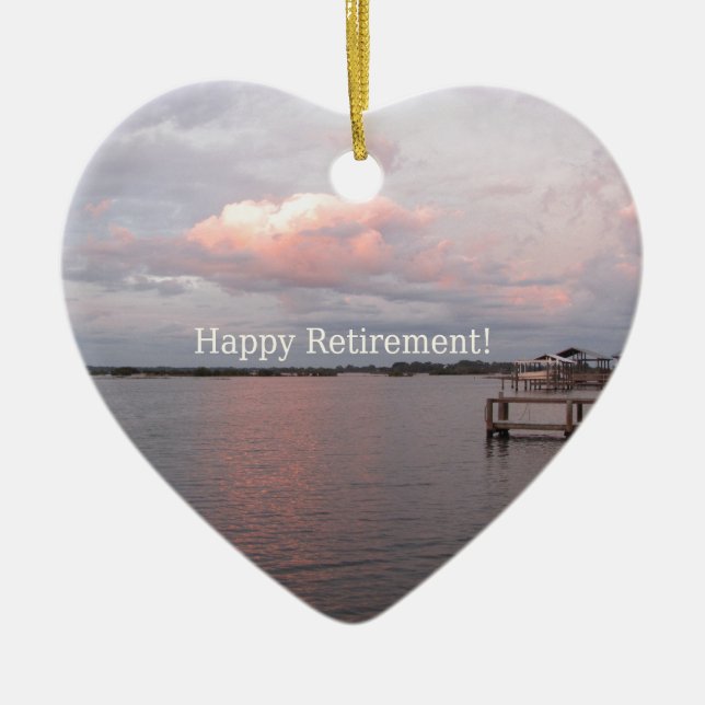 Happy Retirement - Cedar Key Florida Ceramic Ornament (Front)