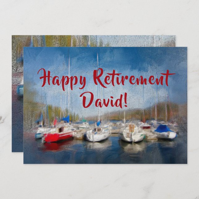 Happy Retirement Celebration Name Invitation (Front/Back)
